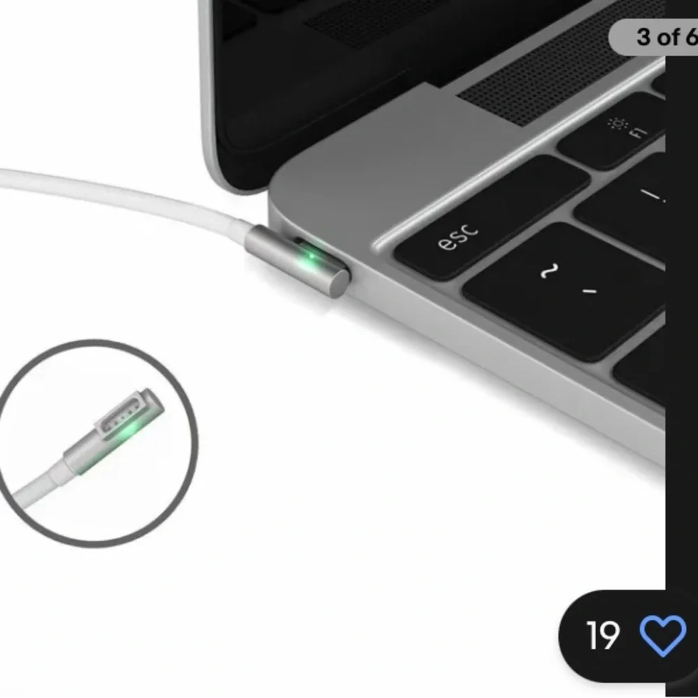 MacBook Air charger cords, “L” shape